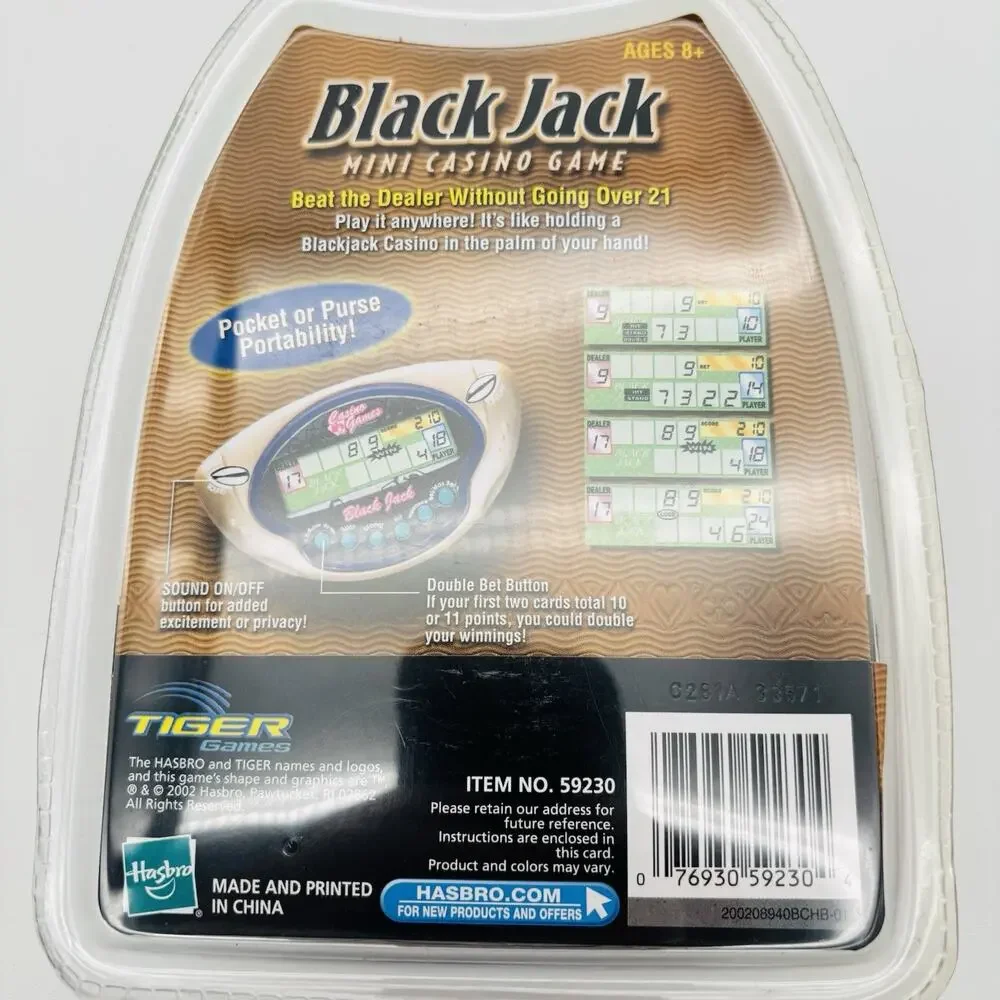 New. Black Jack Mini Casino Game Handheld Electronic Tiger Games Hasbro. Sealed